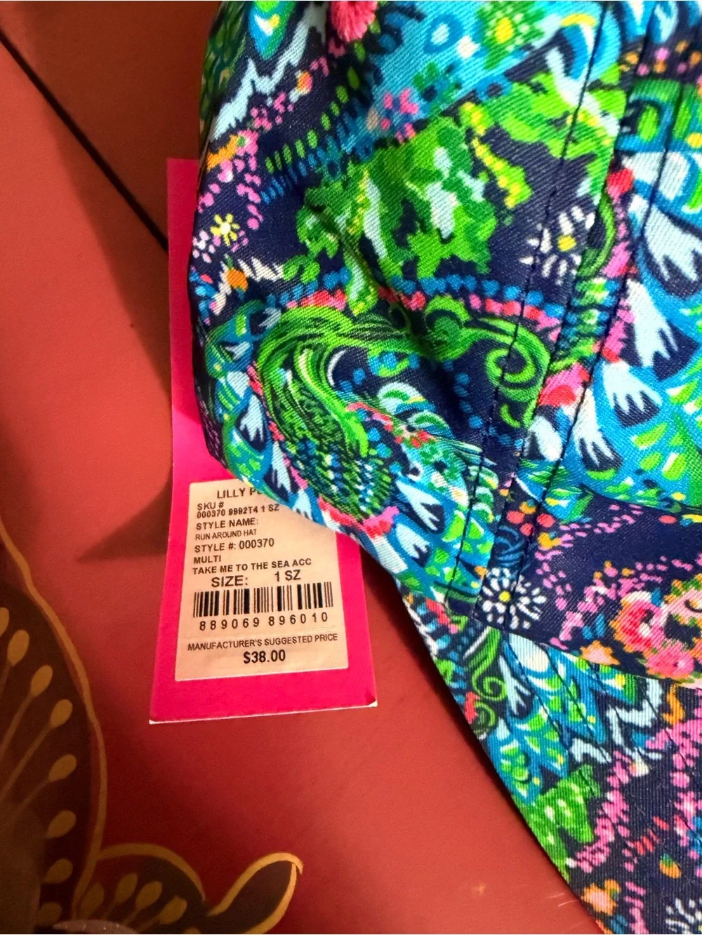 Lilly Pulitzer Run Around Hat Borealis Blue “Swim On Over” NWT